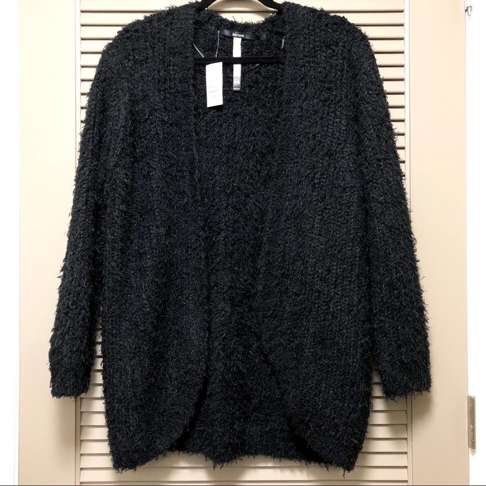 Black Kensie fuzzy short cardigan 💁🏻‍♀️